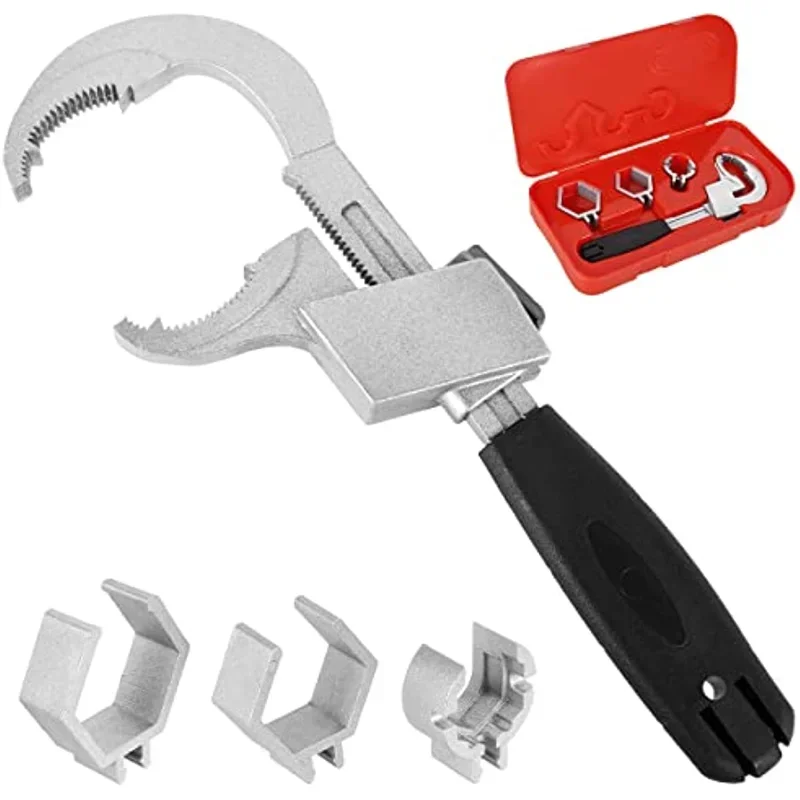 Universal Adjustable Double-ended Wrench Multifunctional Adjustable Wrench for Basin Faucet Plumbers Water Pipe Faucet Assembly