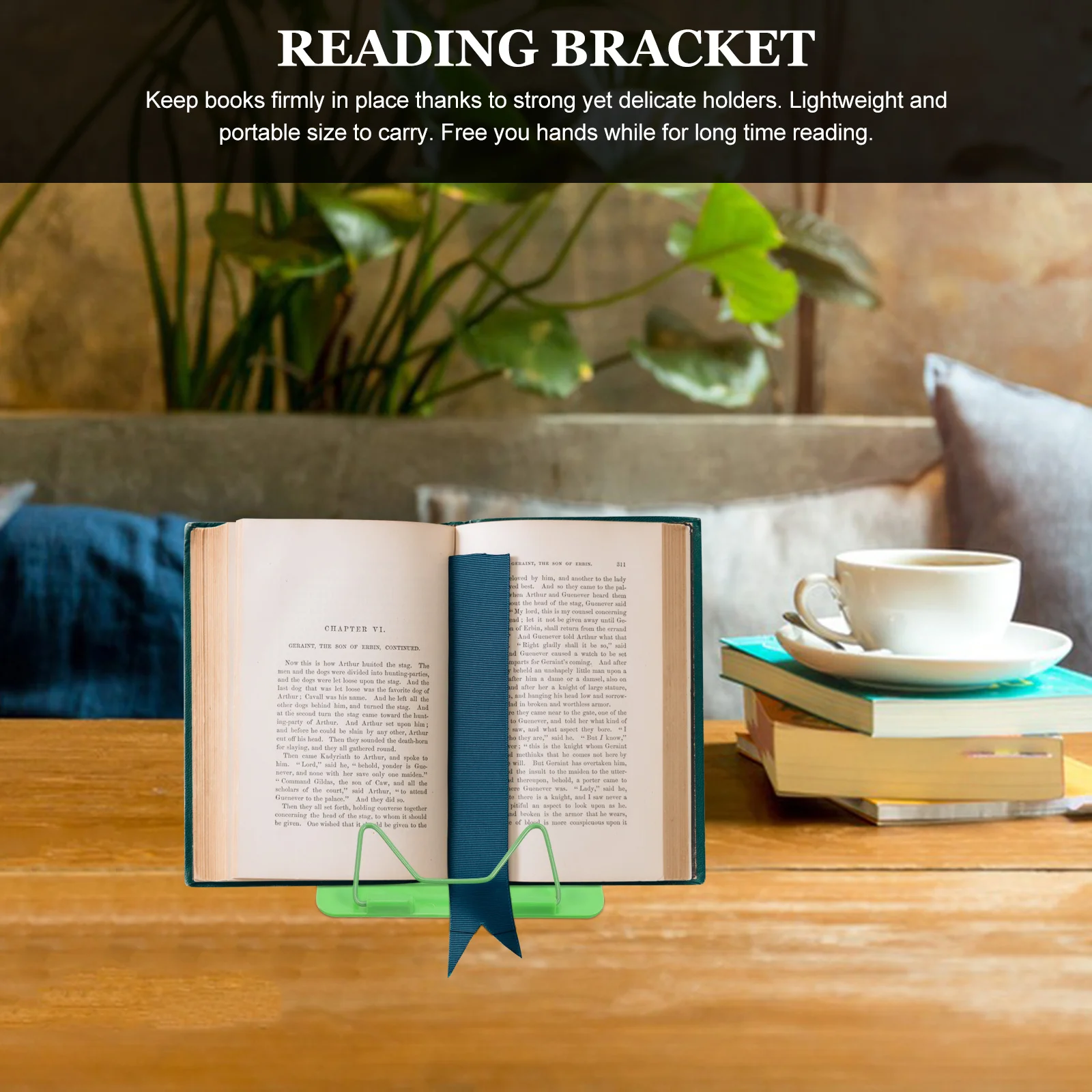 2Pcs Multi-Purpose Book Stand Reading Bracket Ergonomic Design Prevents Myopia Suitable for Home Office Library Reading Green