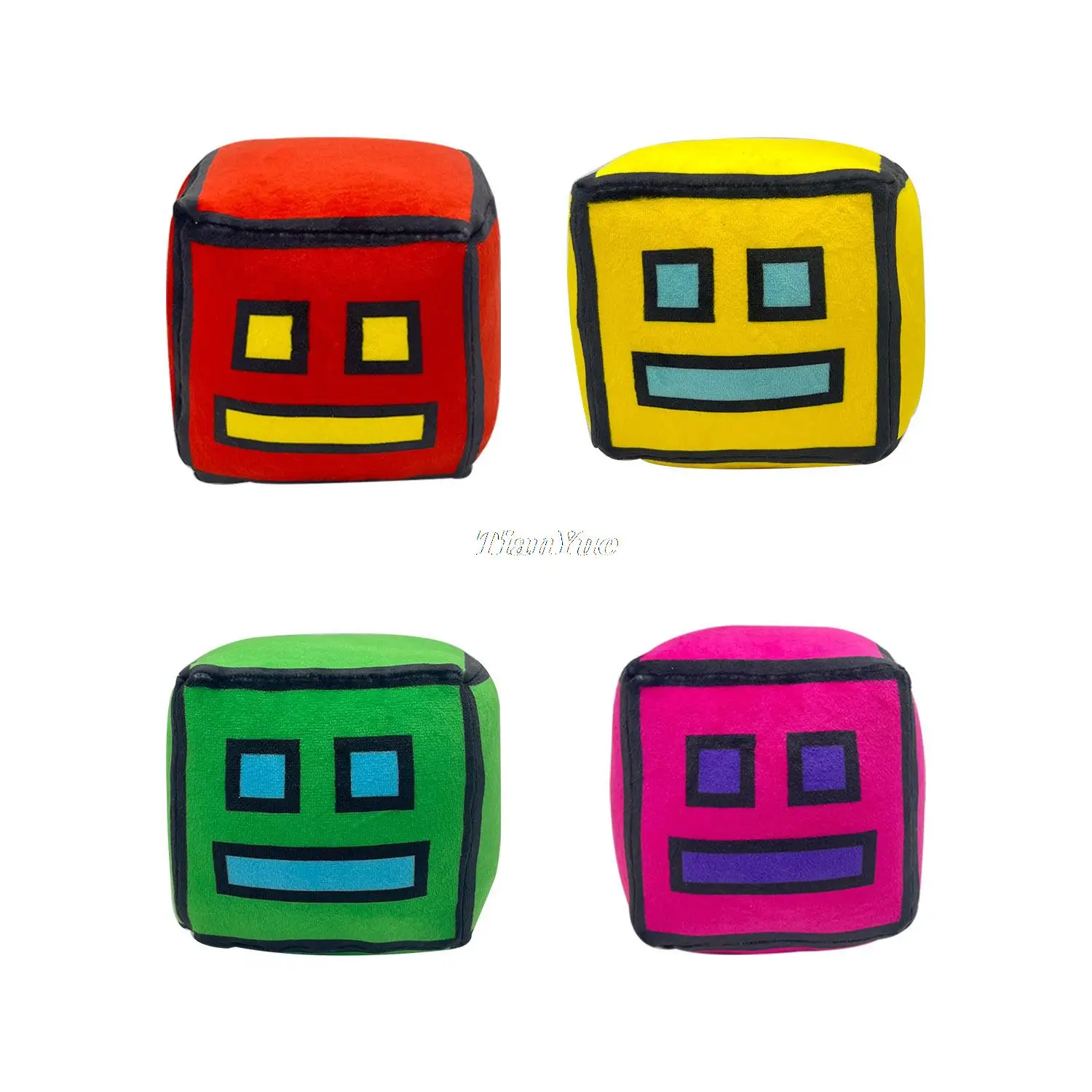 Cute Geometry dash Children\'s soft cube Stuffed Pussy Christmas Gift Toys 12cm