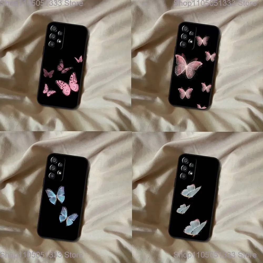 

Drift Sand Butterfly Phone Case For Samsung Galaxy A20,A21s,A22,A31,A32,A52,A53,A72,73,A80 Soft Black Cover