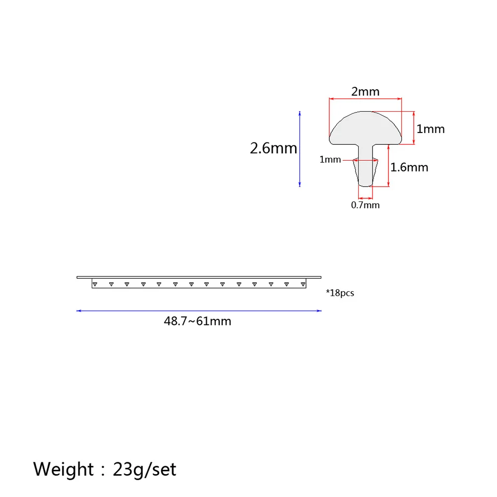 

18Pcs 2.0mm Wide Cupronickel Electric Bass Guitar Fret Wire Good Mechanical Properties Beautiful Color Thermostable