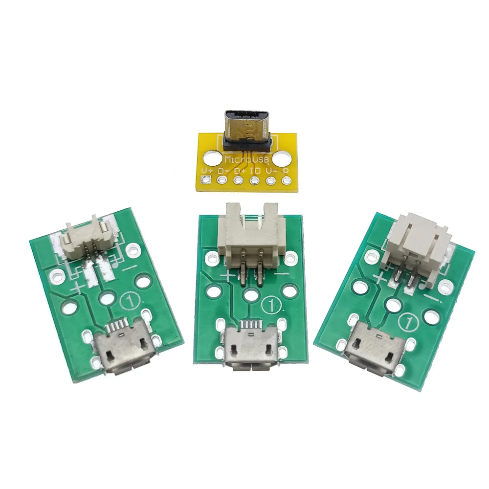 Micro USB Power adapter board V8 Female Jack To MX1.25 XH2.54 PH2.0 Connector Data Charging Port Plug-in Test adapter Board