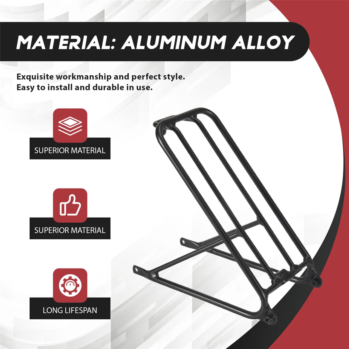 SMIEA untuk Rak Standar Sepeda Lipat Brompton untuk Rak Belakang Standar Brompton 3Sixty Aksesori Rak Sepeda, HITAM