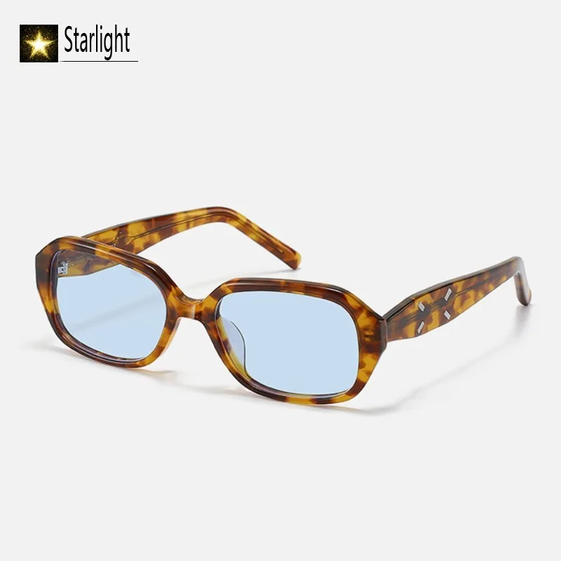 

Popular Square Frame Acetate Sunglasses Woman Tortoise Eyeglasses Men Outdoor Fashion GLASSES UV400 Women Travel Handmade 144mm