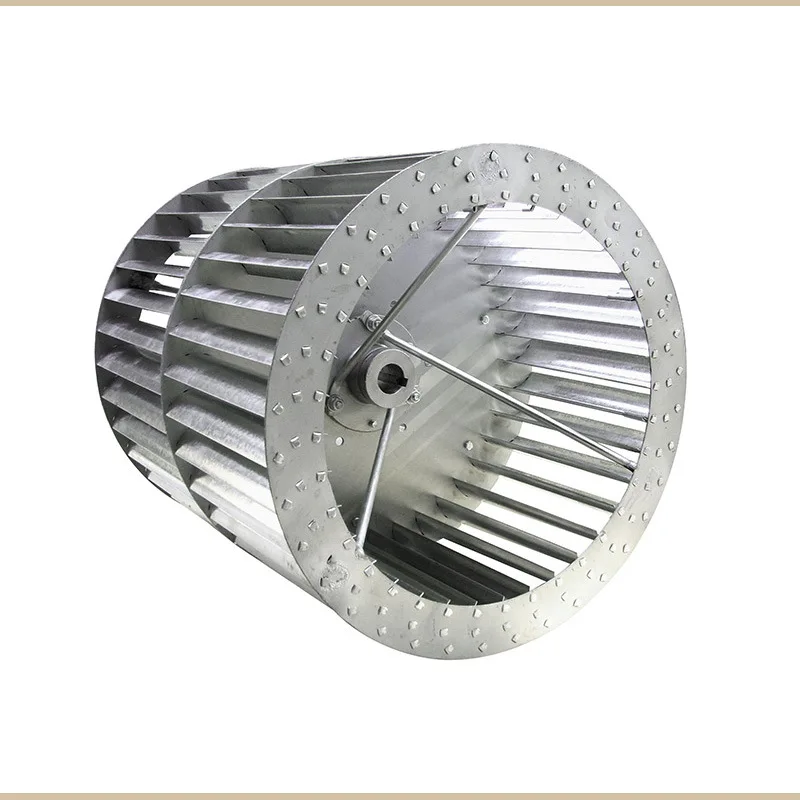 Forward tilting high pressure stainless steel double inlet wind wheel, high temperature centrifugal fan wind wheel, supporting