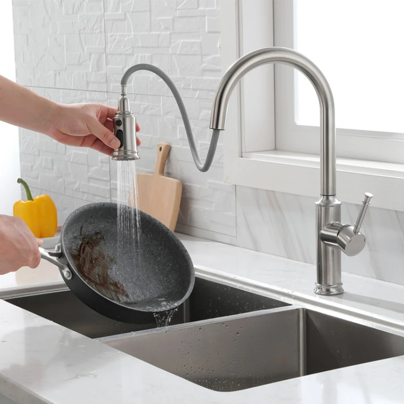 Gourmet Faucet Kitchen 304 Hot Cold Water Brushed Color Pull Out Smart Touch Sensor Kitchen Faucet Torneira Gourmet De Cozinha