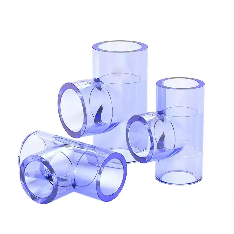 

1-15pc 20-110mm Transparent UPVC Tee Connector T-type 3 Way Tube Adapter Water Pipe Fittings Irrigation Water Supply Pipe Joints