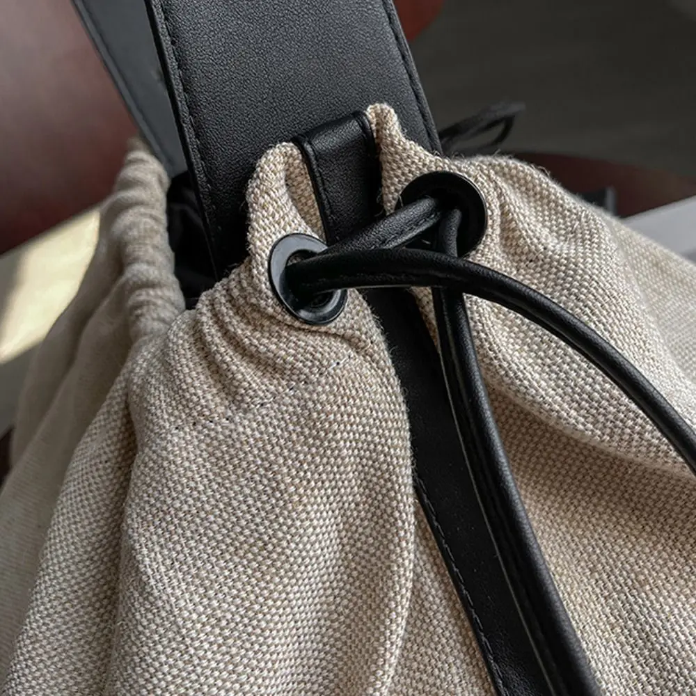 Lässige Canvas Cross body Reisetasche große Kapazität leichte Umhängetasche Kordel zug Einkaufstasche Einkaufstasche