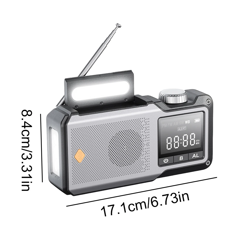 야외 캠핑 및 비상 사태를위한 보조베터리 SOS 손전등 태양 라디오와 10000mAh 핸드 크랭크 비상 라디오 휴대용 라디오