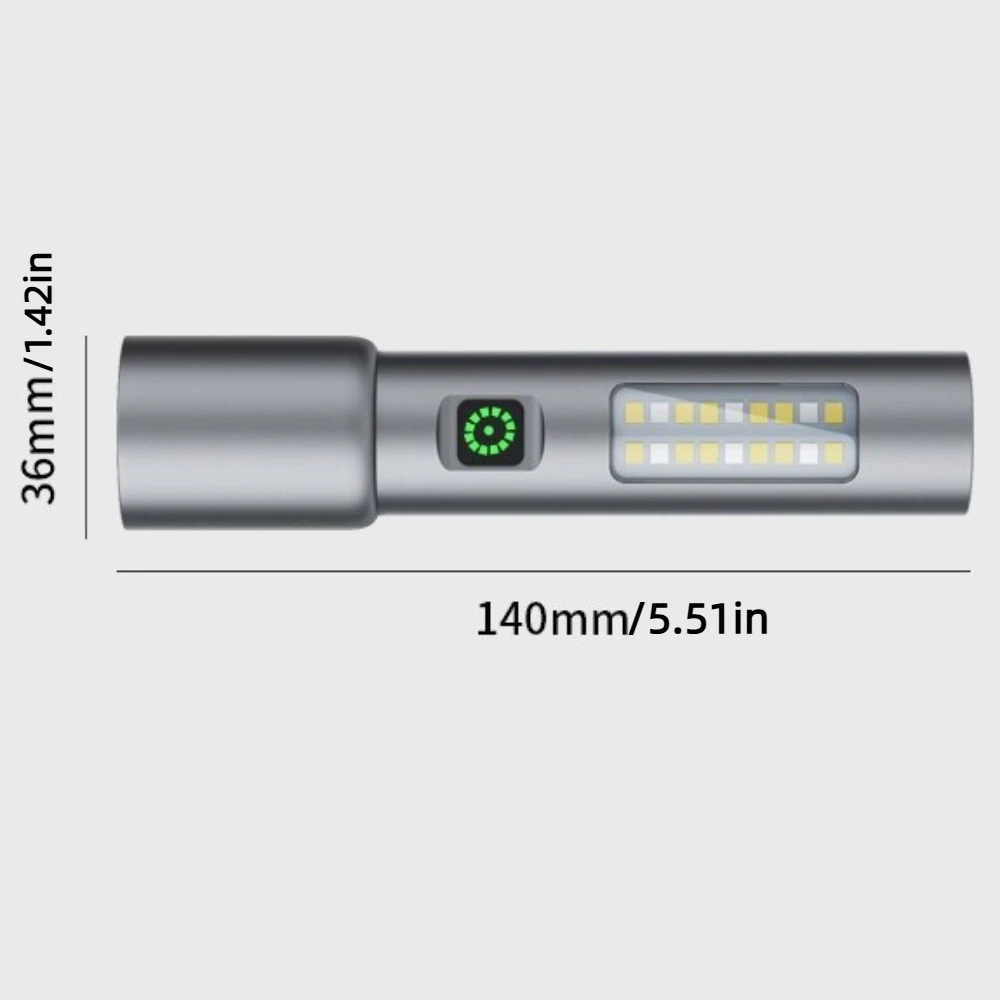 Mini torce LED ad alta potenza con 6 modalità di luci rosse e bianche Lampada zoom telescopica Ricaricabile tramite USB zoomabile