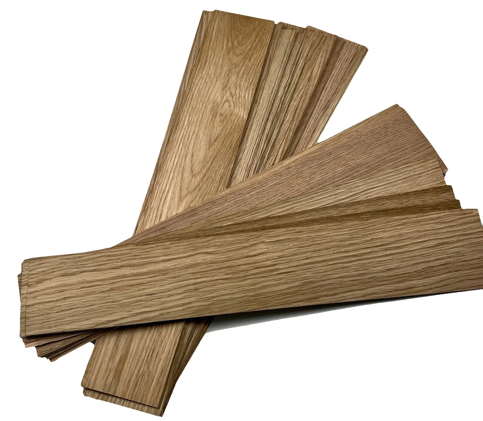 15pcs/lot L:640x110x1mm Natural White Oak Thin Chips Wood  Veneer Sheets