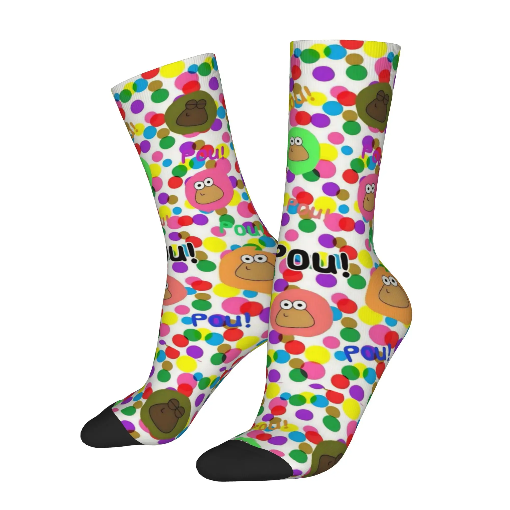 Autumn Winter Hip-hop Men's Women's My Pet Alien Pou Socks Game Cartoon Non-slip Basketball Socks