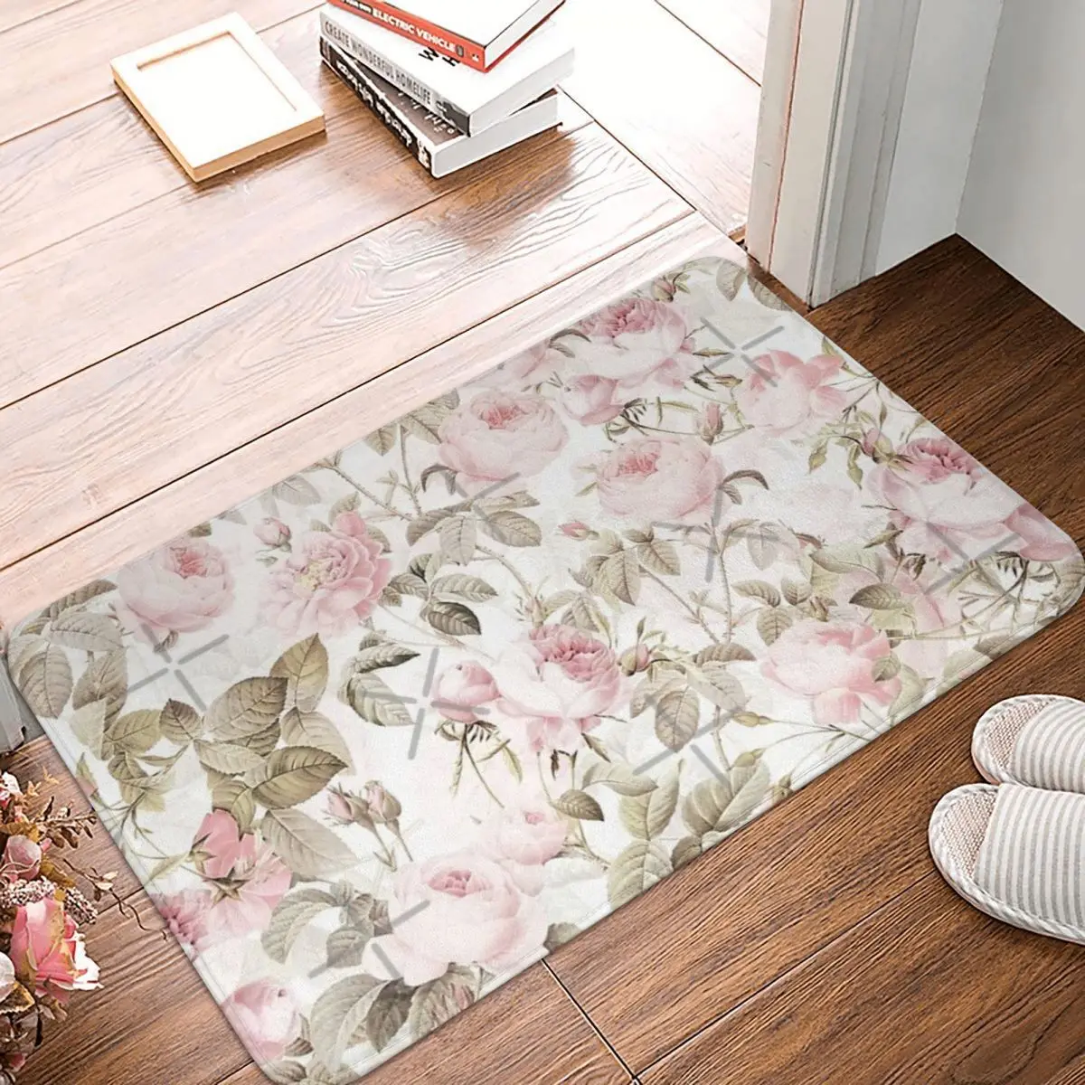 

Sepia Old Vintage Roses Botanical 40x60cm Carpet Polyester Floor Mats Cute Style Doorway Indoor