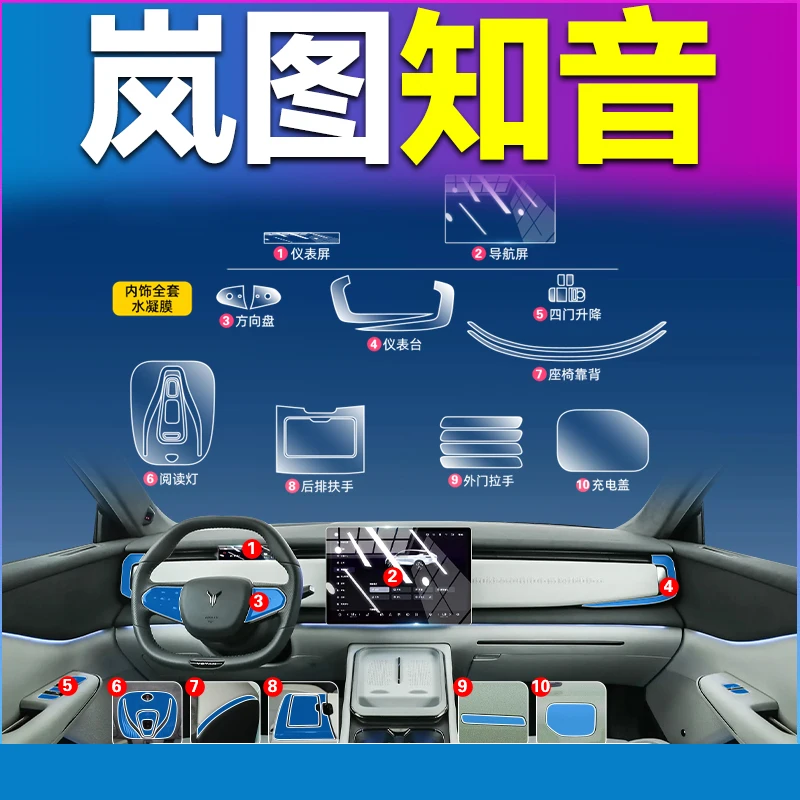 

Tpu Transparent Film for VOYAH Courage Car Interior Sticker Console Dashboard Screen Protective Film Car Interior Accessories