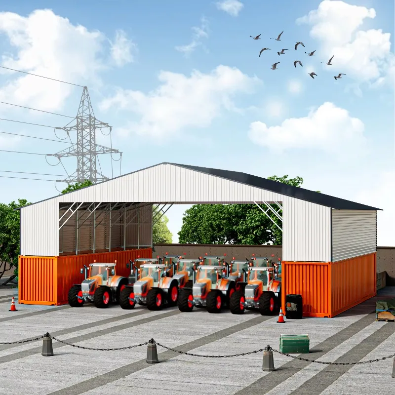 SGC3640-H191 steel frame container carport agricultural machinery outdoor canopy container shading workshop weatherproof