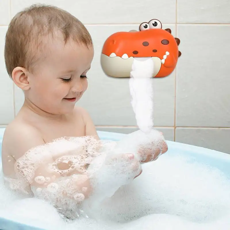 Bathtub Bubble Machine Music Bubble Blower Dinosaur Shape Electric With Suction Cup Children Bathing Companion For Age 3