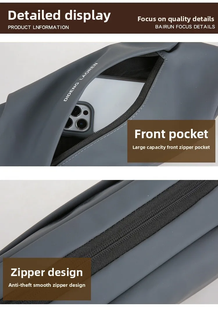 Men's Chest Bag, Casual and Wear-resistant Riding Crossbody Bag, Men's Fashionable Sports Waterproof Small Shoulder Bag