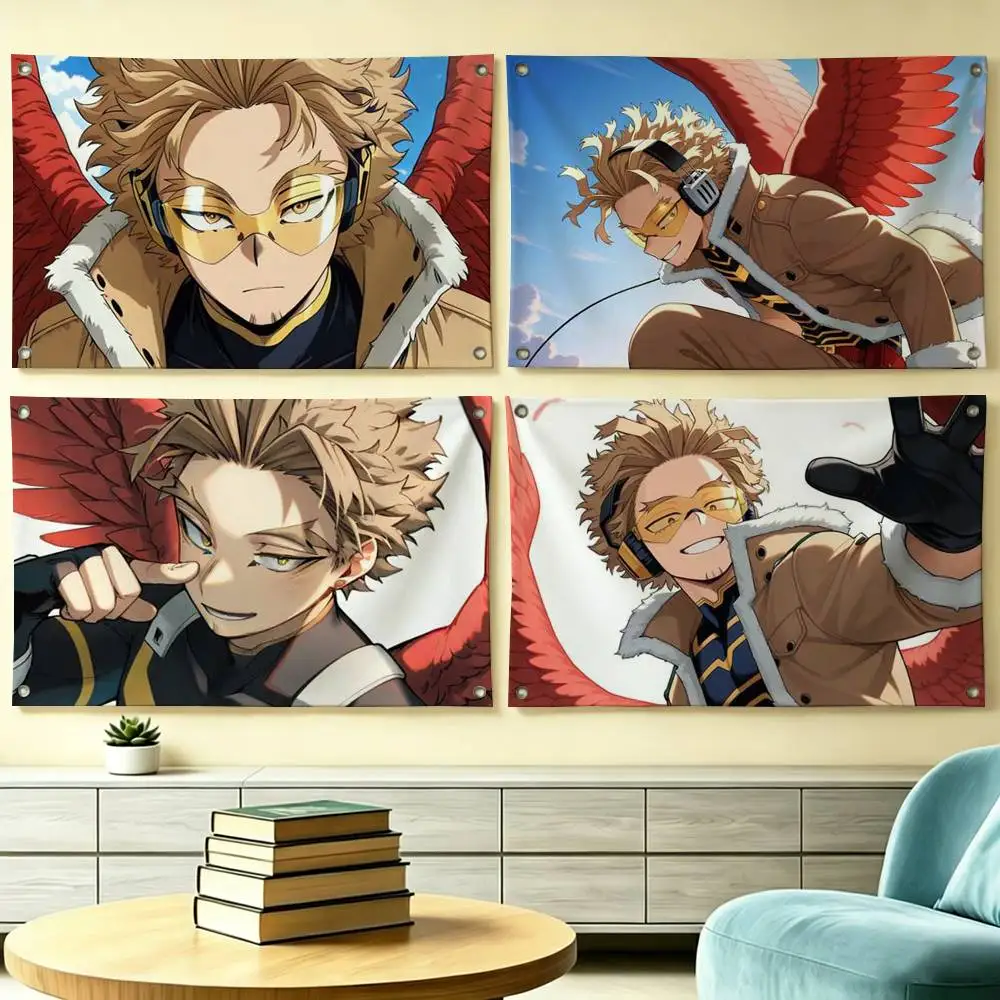 BNHA Hawks M-MHA Flags for Bedrooms Home Decor Items Outdoor Decors Garage Decoration Flaga