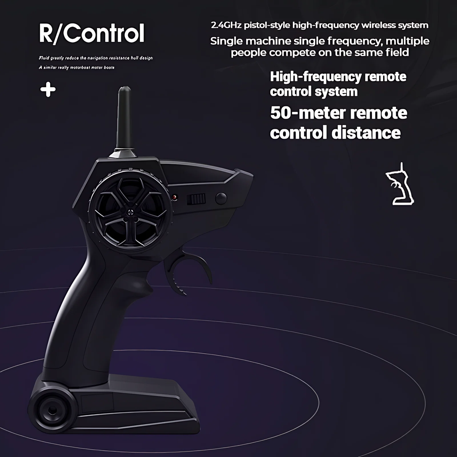 Mini barco de jet ski RC de alta velocidade, 2,4 GHz, motores duplos, 2 velocidades, alcance de 50 m, brinquedo à prova d'água para meninos e crianças – piscina, pátio e diversão de verão