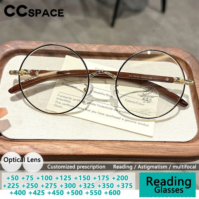 New New Gold Wire Wood Grain Eyeglass Frame For Men Anti Blue Light Round Glasses Frame Men's Prescription Glasses 319614 - Aliexpress Deal