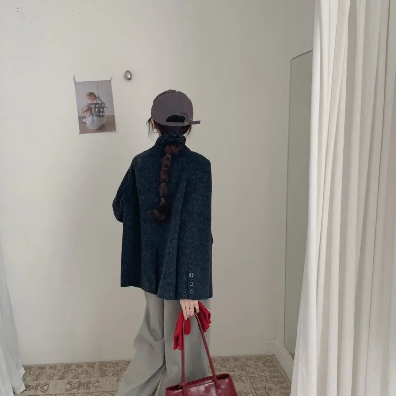 2026 Autumn/Winter New Double sided Wool Coat Women's Short, Small, Korean Version Loose Wool Woolen Coat Looks Thin