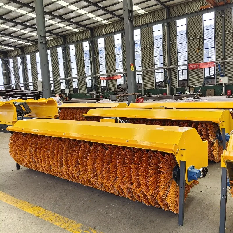 Hydraulic Rotary Snow Sweeper Broom Head Excavator Accessory Highway Sidewalk Community Yard Snow Slush Clearing Operation
