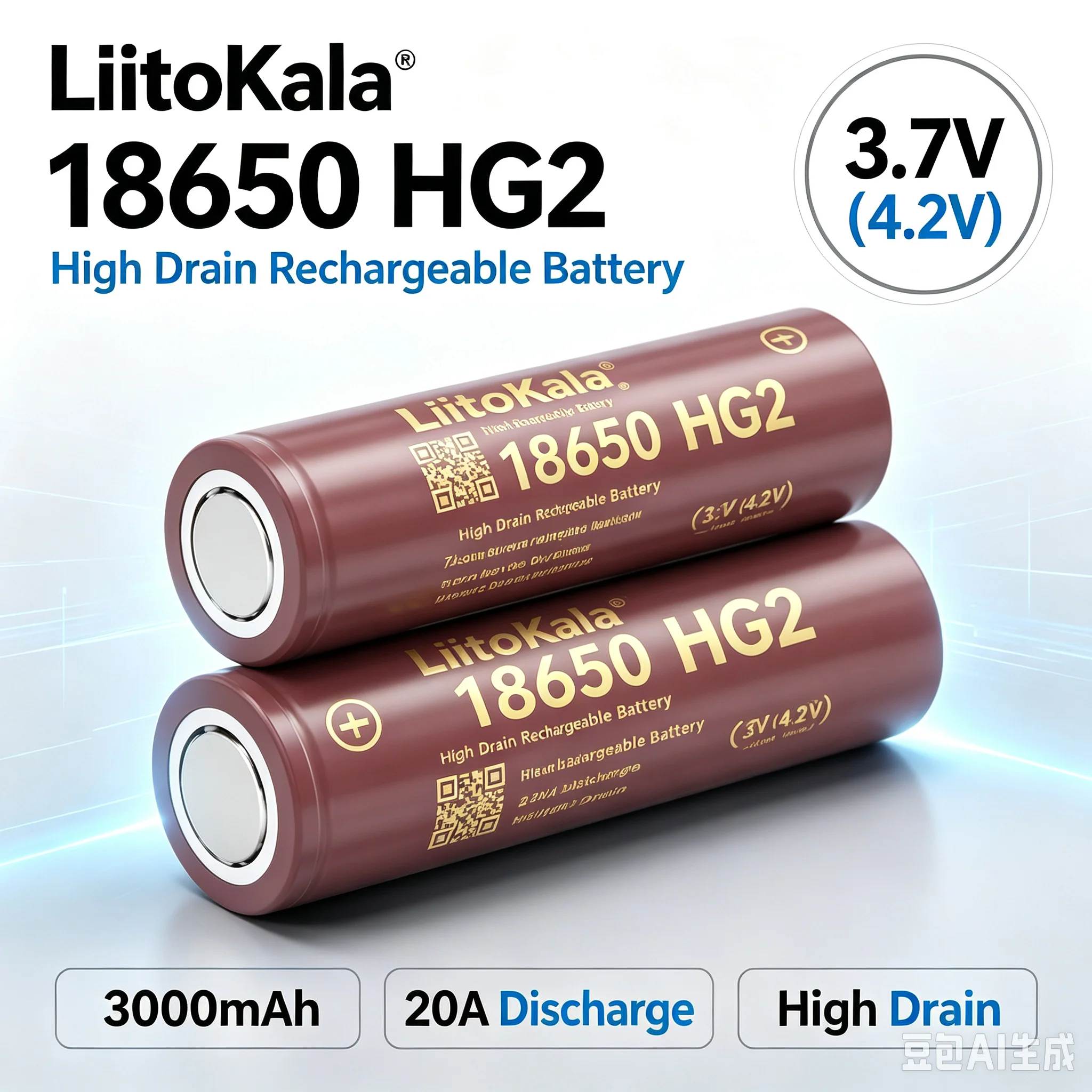 New LiitoKala HG2 18650 Battery 3000mah Rechargeable Batteries Power High Discharge,30A Large Current