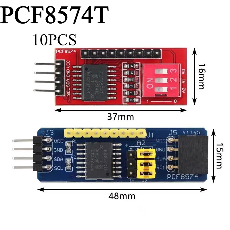 PCF8574T Module Microcontroller I/O Expander Module Expansion Board I2C Interface Red Board/Back Board
