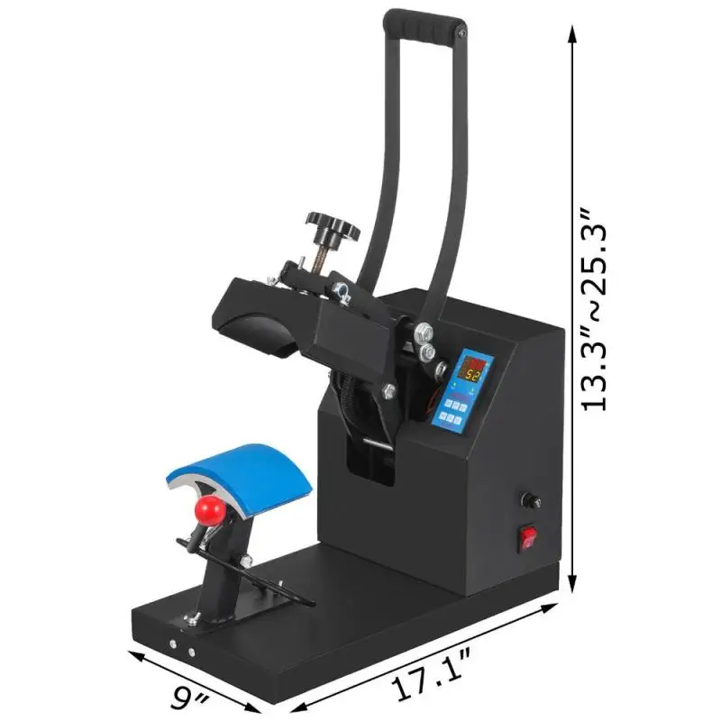 600W Hot Cap Press Sublimation Machine 0-399C (up to 750F)Heat Transfer Press With Digital LED Temperature And Time Controller