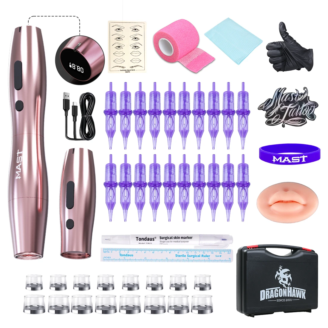 

Mast P20 Tattoo Kit Rotary Tattoo Machine 2.5mm Stroke Wireless Permanent Makeup Machine Pen Tattoo Supplies for Beginners