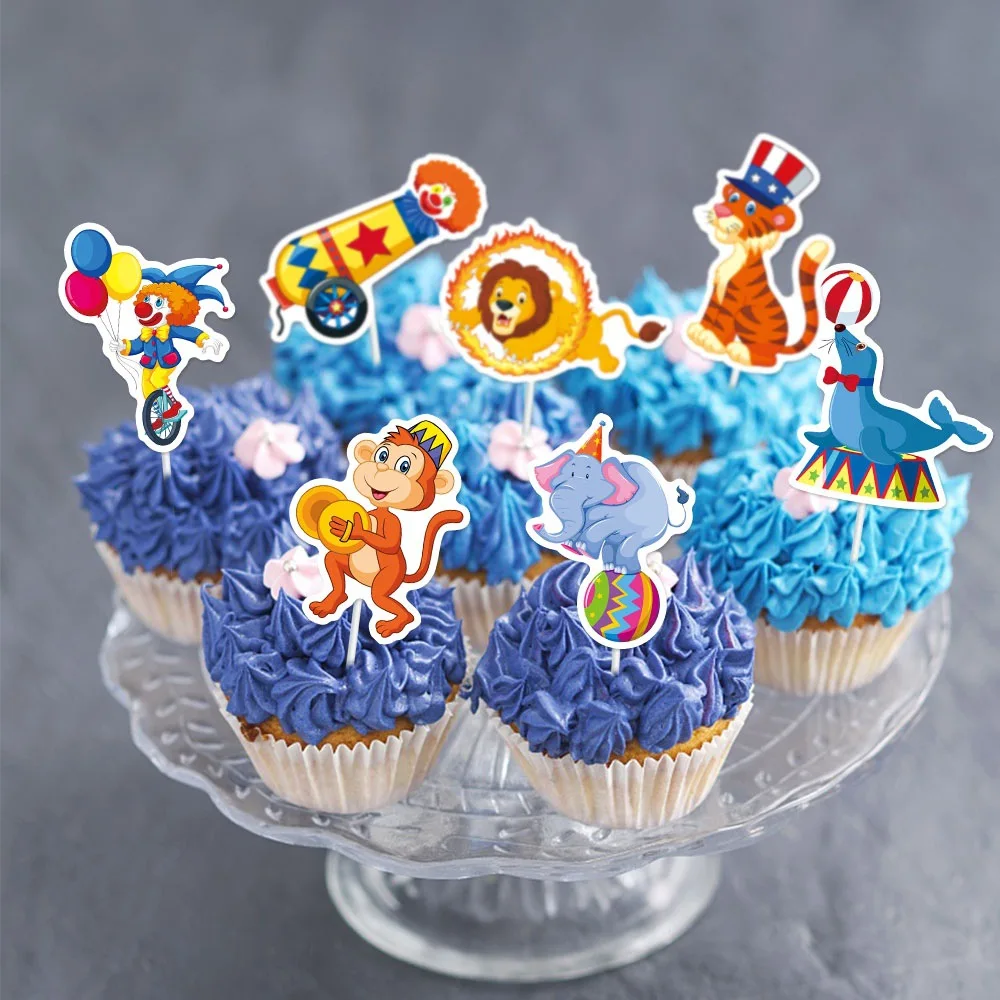 New Carnival Party Cake Edge Circus Theme Cake Decoration Small Card Plugin