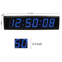 Luxury Blue Digit 2.3 Inch HH:MM:SS Format Electronic Countdown Timing Digital Timer 12/24 Hour Real Time Display LED Wall Clock