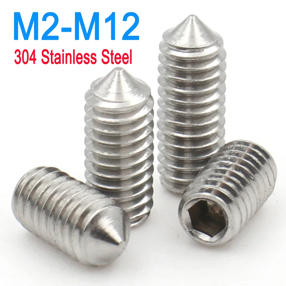 

M2.5 M3 M4 M5 M6 M8 M10 M12 DIN914 Нержавеющая сталь 304 Шестигранная головка Винты с шестигранной головкой и шестигранной головкой Набор болтов 20/10/5 шт.