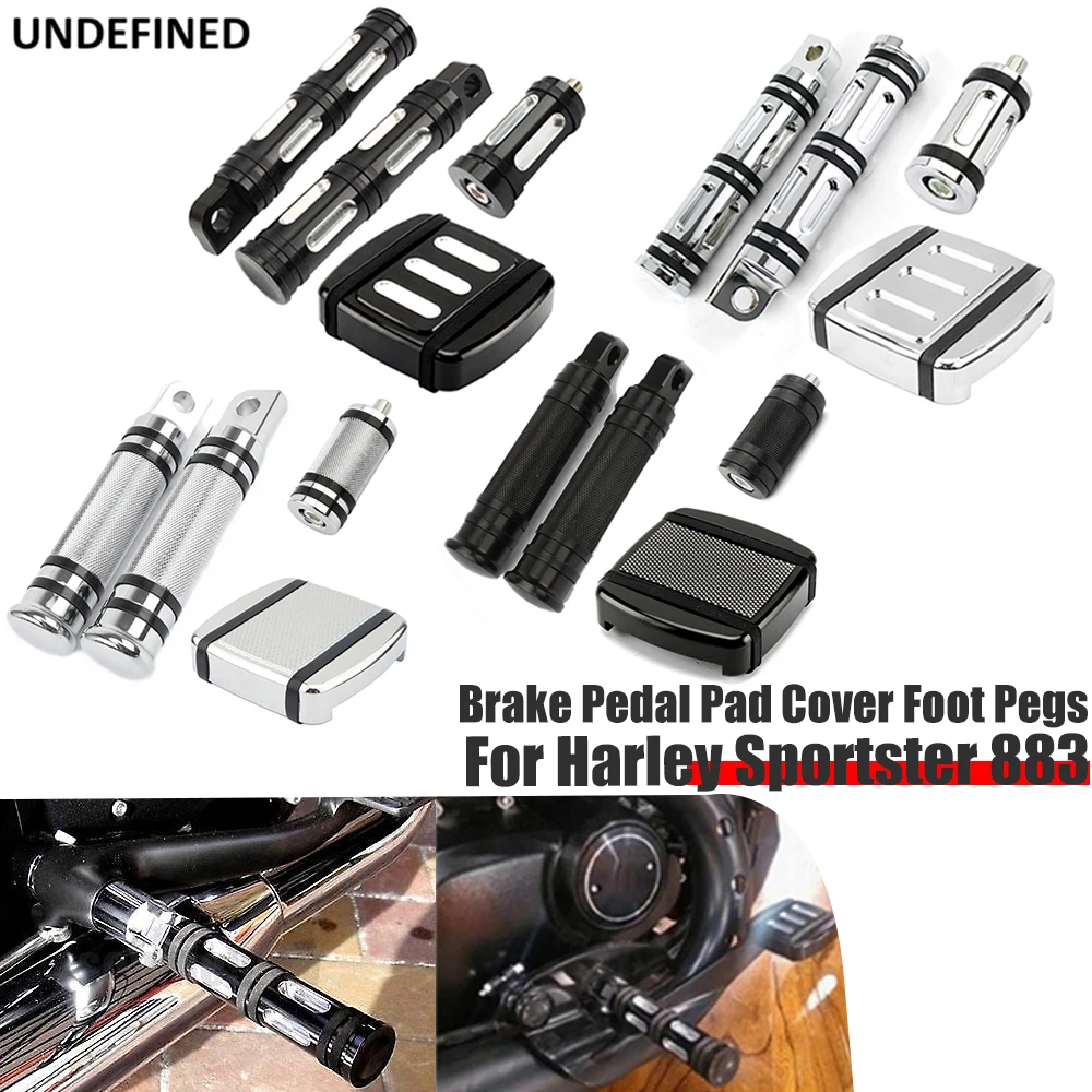 Motorcycle Brake Pedal Pad Cover Foot Pegs Gear Shifter Pegs for Harley Sportster 883 Dyna Softail Breakout Custom Street XG750