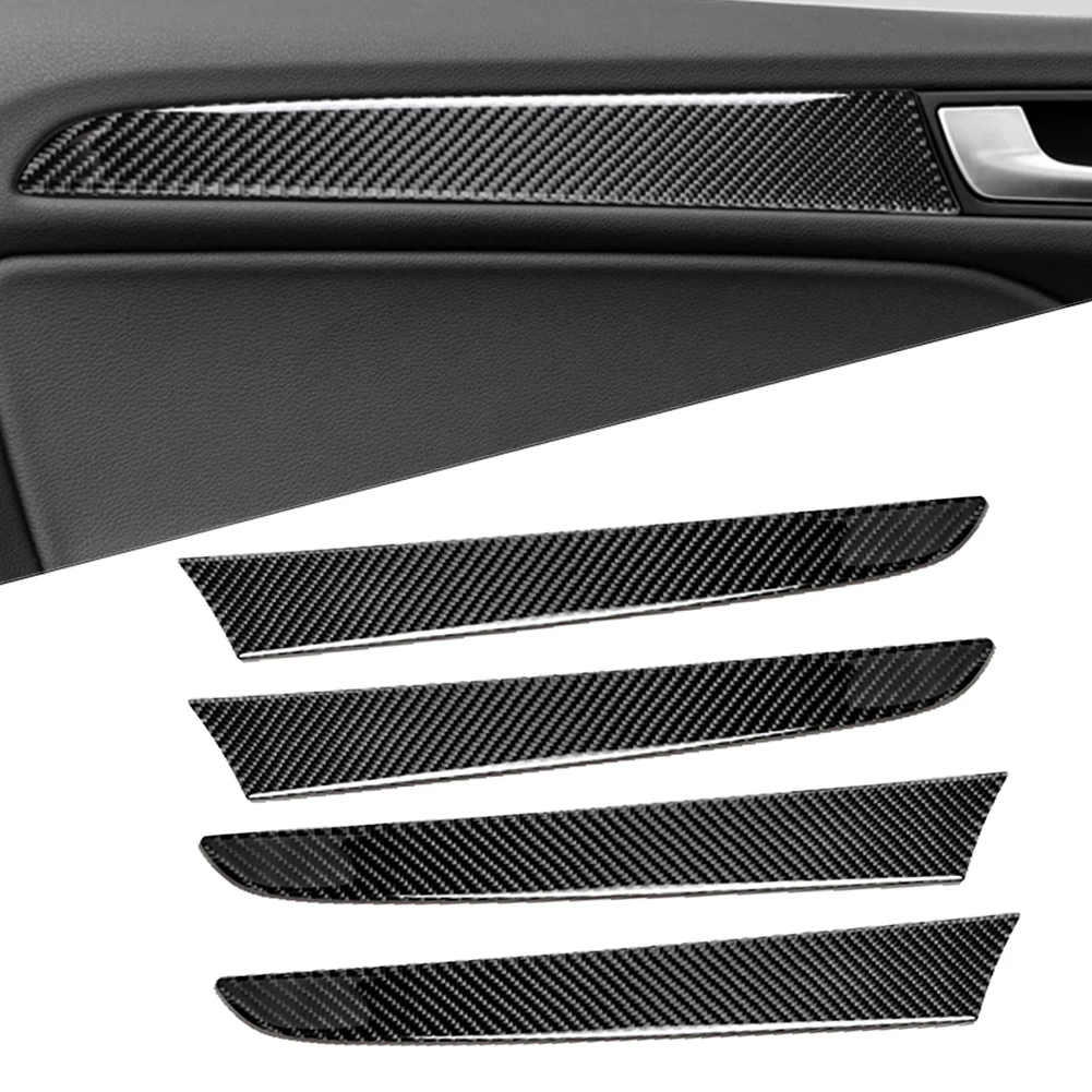 4 Pcs Carbon Fiber Car Interior Car Door Handle Cover Trim Sticker For Audi Q5 2010 2011 2012 2013 2014 2015 2016 2017 2018