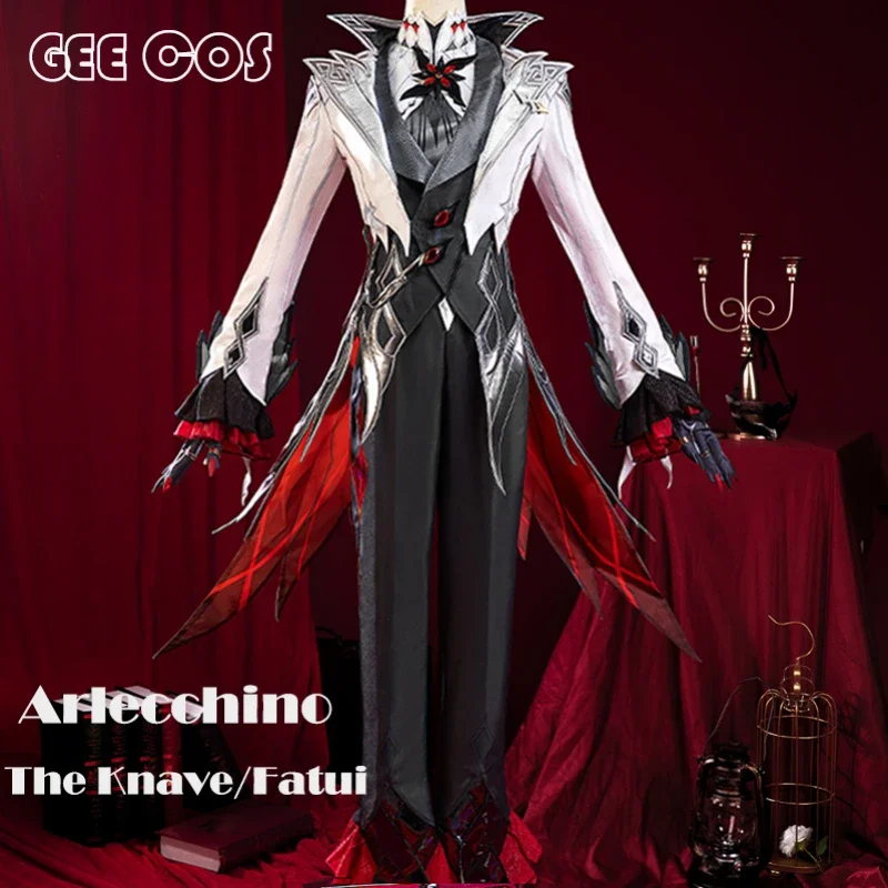 

FC6High Quality Arlecchino Fatui Cosplay Costume Game Genshin Impact Fontaine Cloak Carniva Comic Con Party Cosplay Costume@FC8！