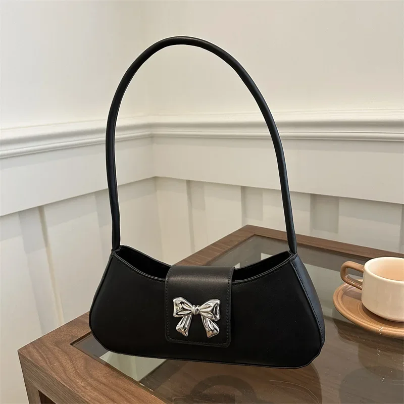 Fresh and Fashionable Bow Commuter Armpit  2024 New Bag Personalized Versatile Temperament Shoulder Bag Handbag