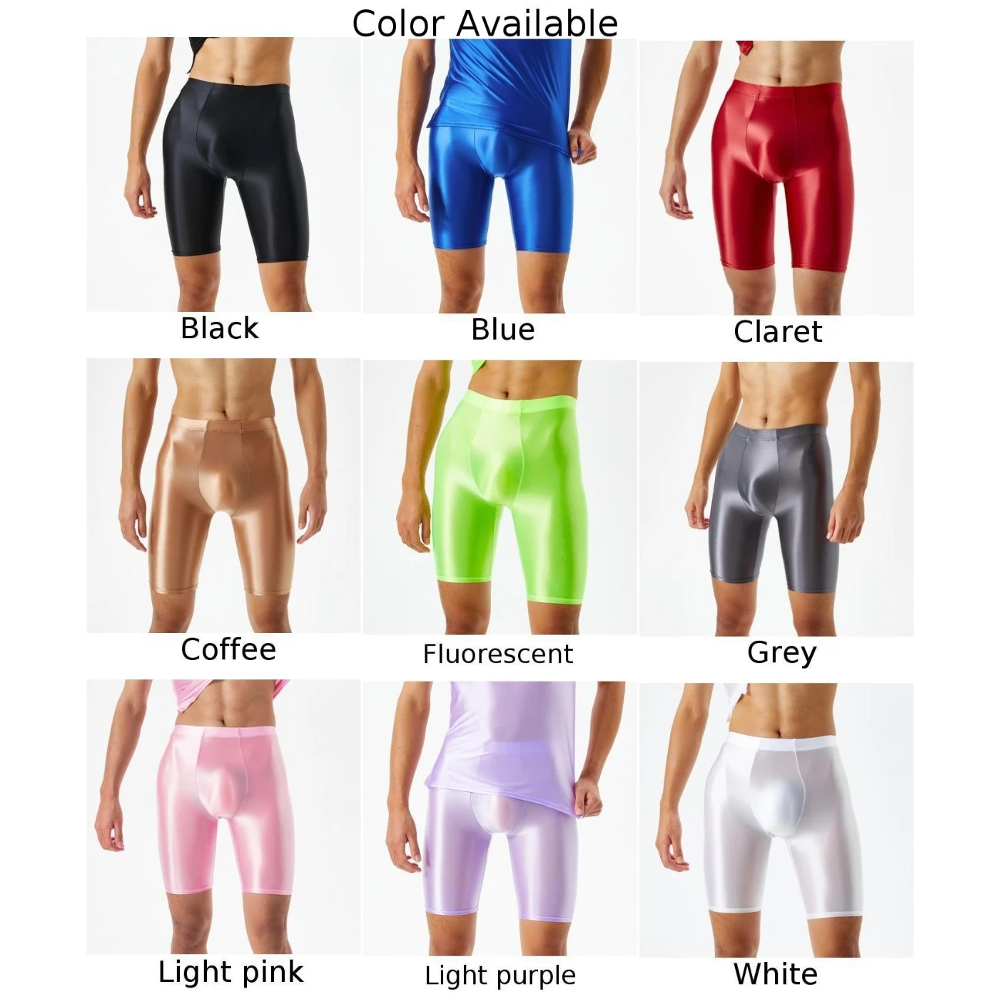 Men's Panties Sports Gym Compression Shorts Shiny Glossy Quick-Dry Short Surfing Leggings Briefs Tight Fitting Underwear