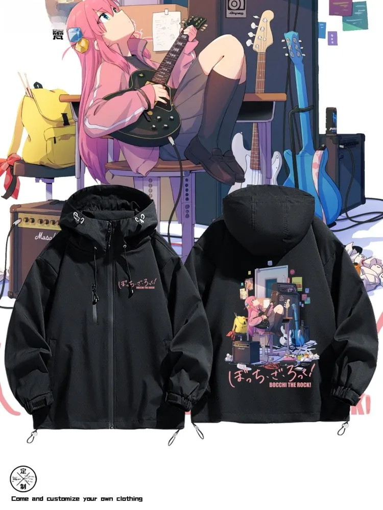 

Loose Casual Men's Jaet Ro Anime Collaborative Loose Fit Spring Autumn Winter Zipper Decorated Polyester Youth Faion