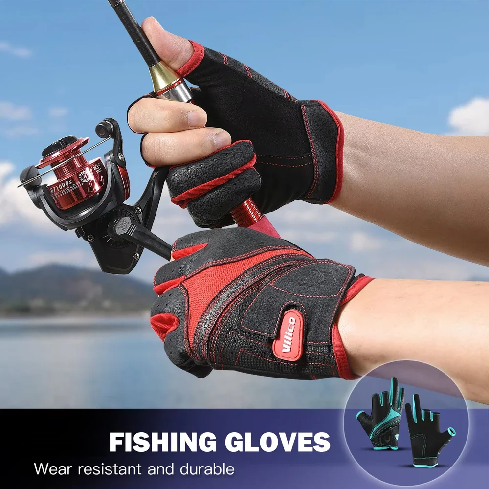 Fishing Cycling Gloves Men Summer Three Finger Cut Gloves for Fishing Sun Protection Male Anti-Slip Drive Breathable Thin Gloves