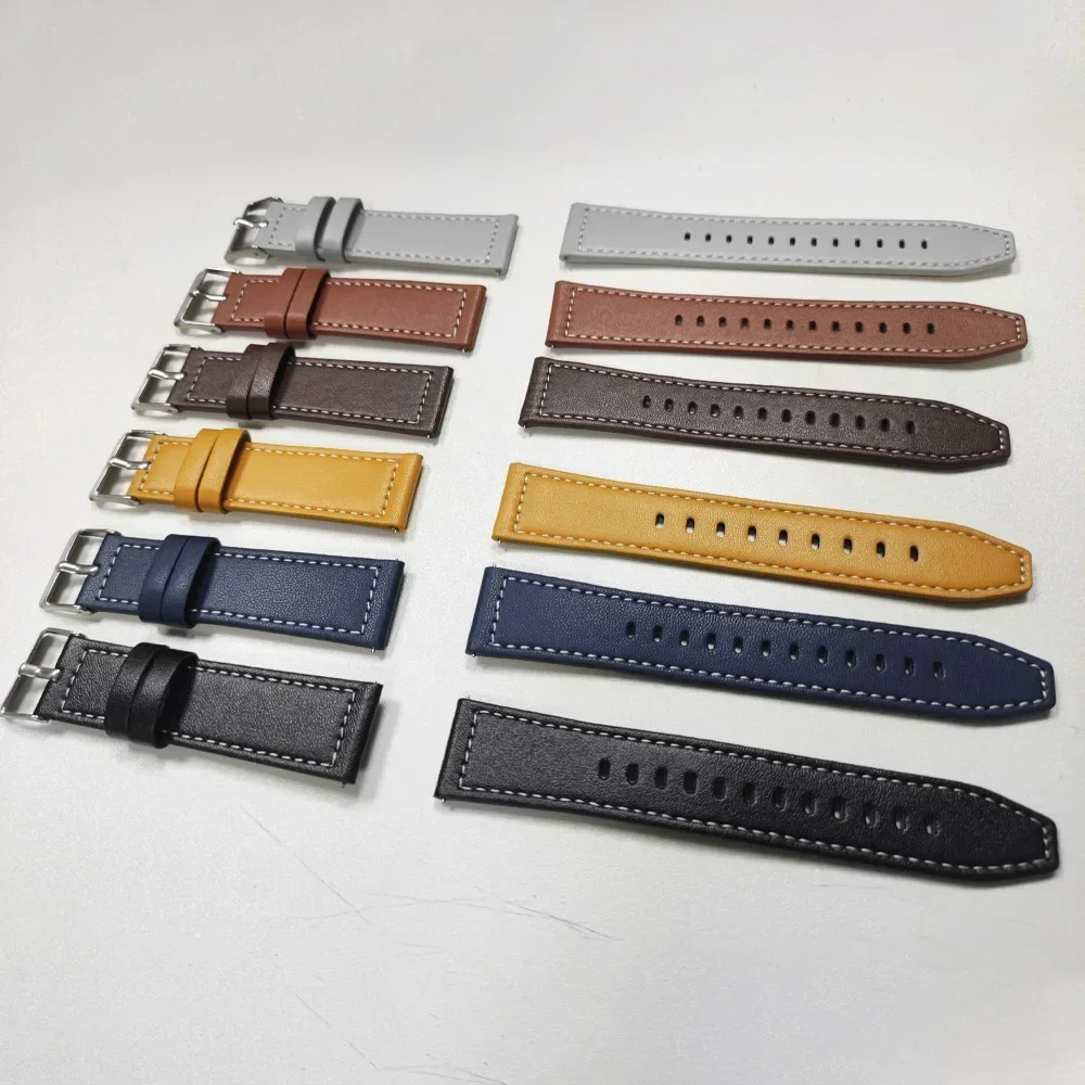 20 22mm Leather Strap for Xiaomi Watch S2 S1 Pro S3 S4 Color 2 Replacement Band for HUAWEI Watch/Samsung Galaxy Watch Wristband