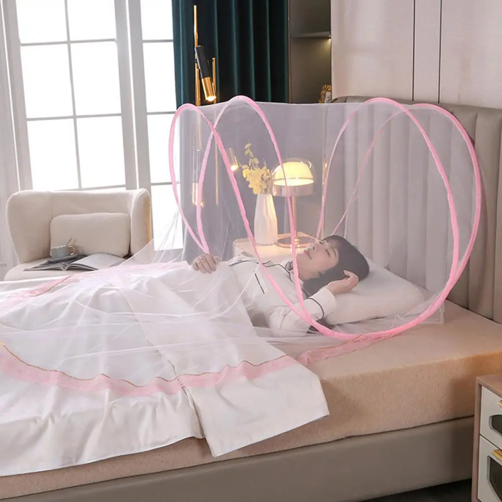 Portable Mosquito Net for Bed - Foldable Travel & Camping Bug Net with Adjustable Belt, Fine Mesh for Dorms & Outdoor Use