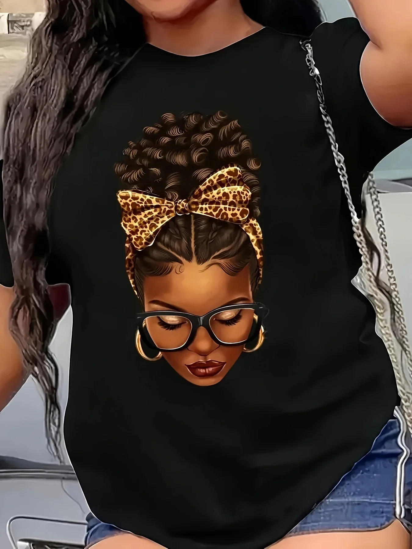 Women's Printed T-Shirt - Casual Fitness, Crew Neck, Short Sleeve - Suitable for Casual Daily Wear, Outdoor Activities, Spring and Summer Sports