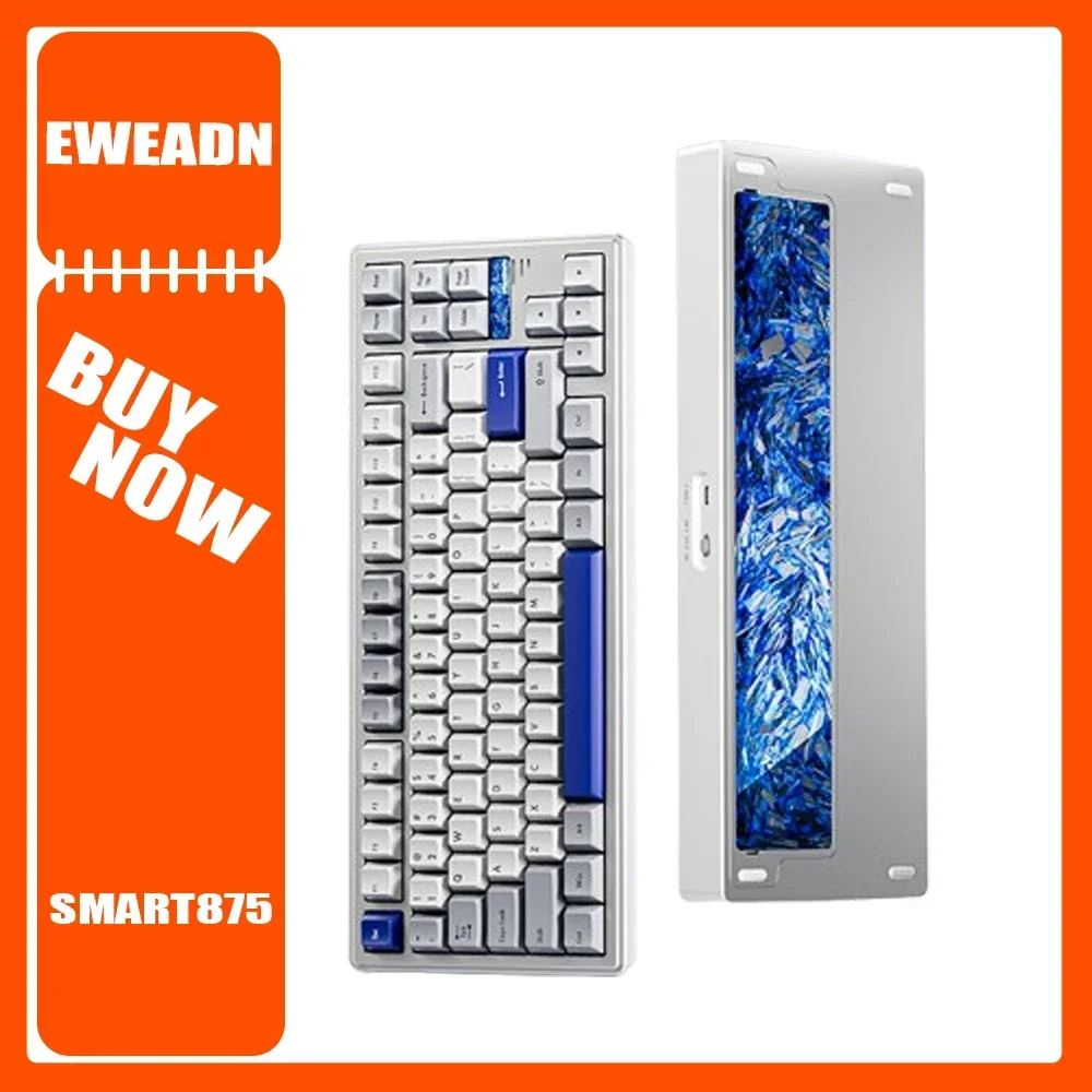 Eweadn Smart875 Mechanical Keyboard 3 Mode Aluminium Alloy Bluetooth Customized Wireless Gaming Keyboard Gasket Qmk Via Pc Gamer