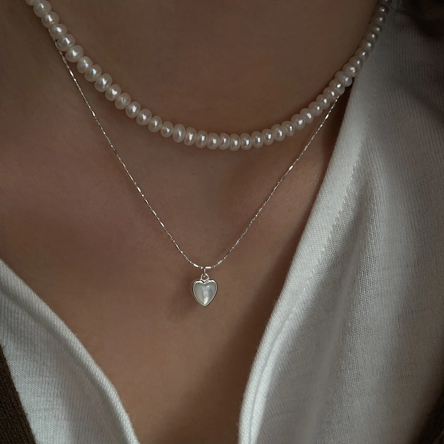 45CM Length 925 Sterling Silver Neck Chain Heart Pendants Female Necklaces Women Jewelry Exquisite Elegant Charms Accessories