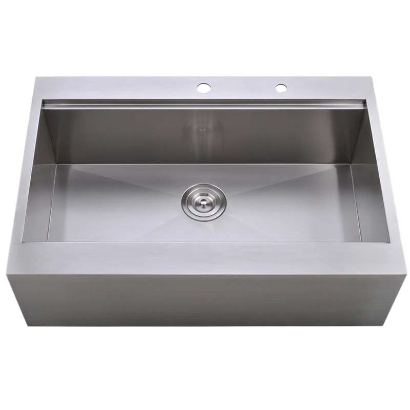 Hot Selling Modern Design Apron Front Farmhouse Kitchen Sink Stainless Steel Handmade Single Bowl Kitchen Sink with Drain Plate
