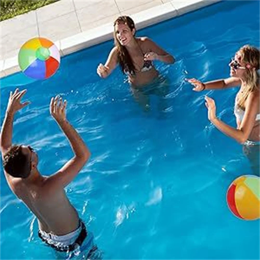 Aufblasbarer Wasserball, 6 Farben, PVC-Wasserspielzeug für Pool, See, Party, Sommerspaß, zwei Größen, manuelle Pumpe