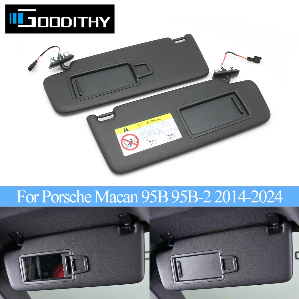 Left Hand Driver Car Visor Sunshade Panel Makeup Cosmetic Mirror Cover For Porsche Macan 95B 95B-2 2014-2024 95B857551AROF7