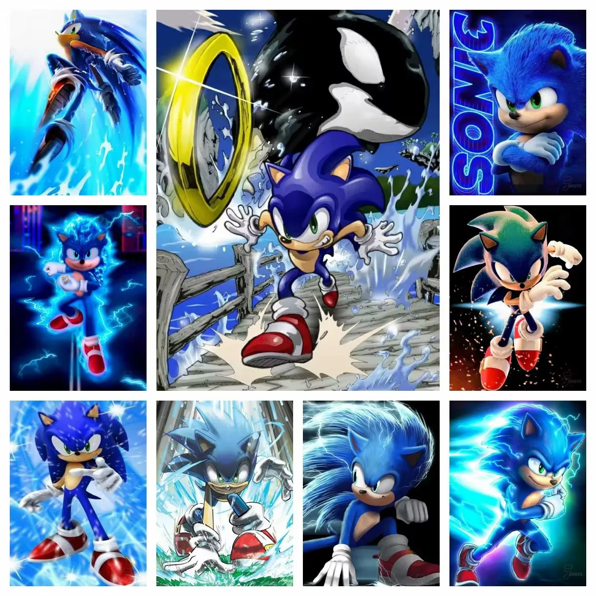 Diamantmalerei Cartoon Cool S-Sonic-ES Igel Diamantmosaik Handgemachte Kunst Exquisites Kreatives Geschenk Heimdekoration