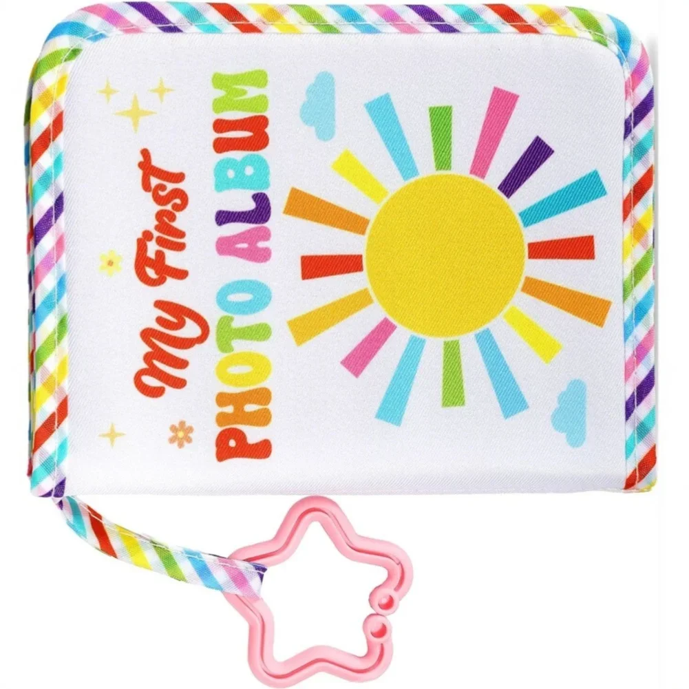 Soft Rainbow Sun Baby Photo Album 17 Photo Capacity 4x6 Inch Prints Polyester 14x18.5cm Compact Size For Newborn Memories